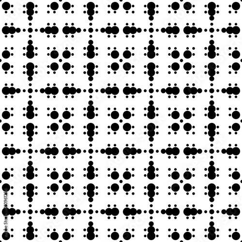 Halftone pattern. Seamless design. Modern textile print with dots. Vector fashion background. Grunge dirty circles.