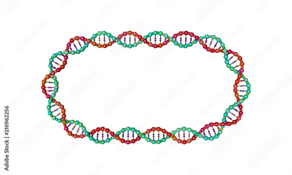 Naklejka premium DNA strand frame. 3D rendering illustration.