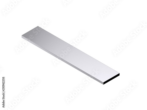 Metal flat bar. Isolated on...