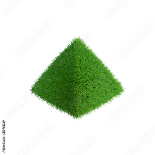 Pyramid from grass.3D rende...