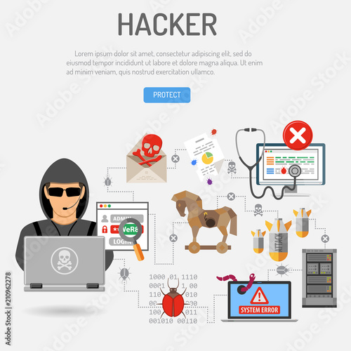 Cyber Crime Concept with Hacker