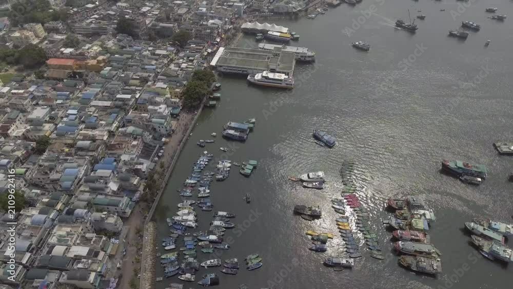 Aerial drone shot of Cheung Chau island , Hong kong Aerial drone shot of Cheung Chau island , Hong kong