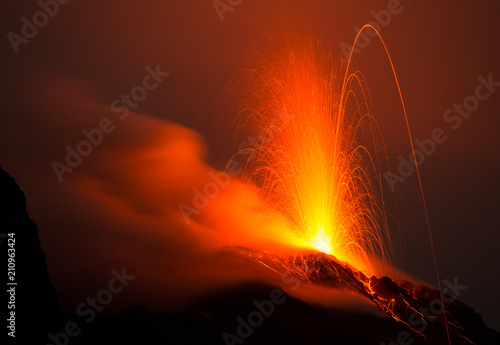 spectacular eruption of volcano