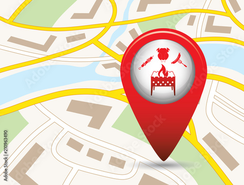 Brazier, kebab, chicken and sausage icon