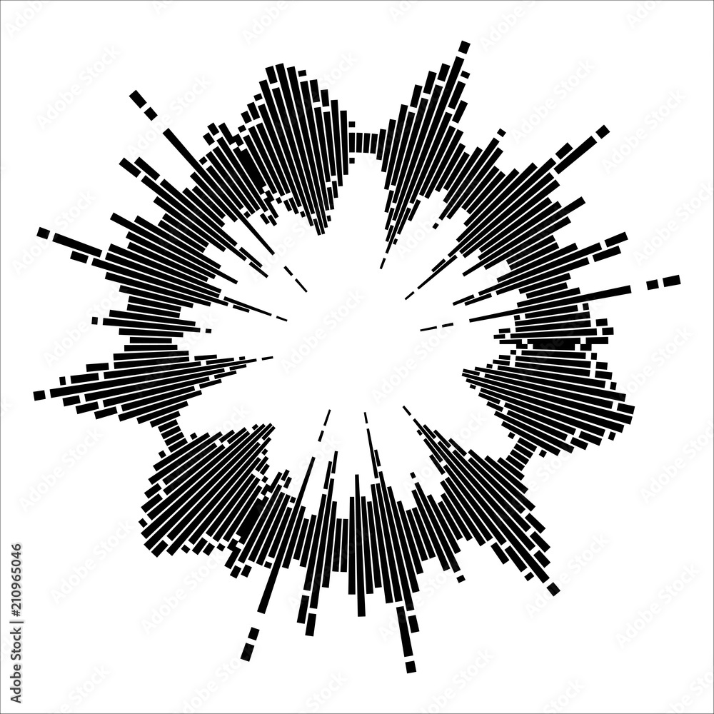 round sound wave effect isolated on white background round sound wave effect isolated on white background