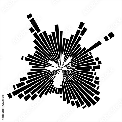 round sound wave effect isolated on white background