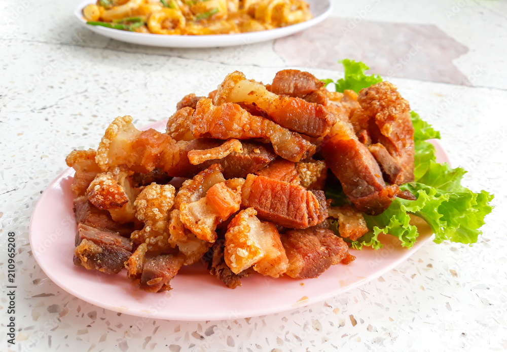 Crispy Pork on plate.