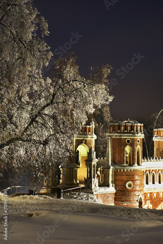 Figured bridge in Tsaritsyno. Moscow. Russia photo