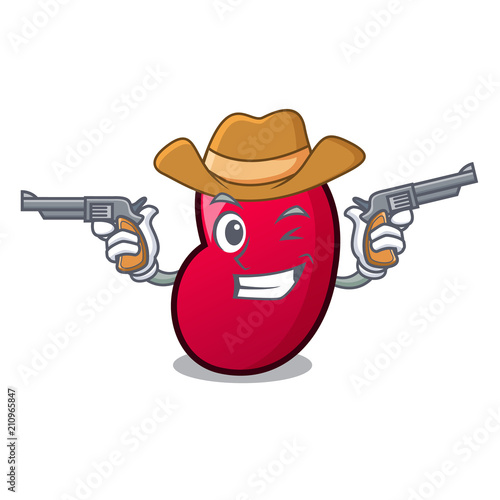 Cowboy jelly bean character cartoon