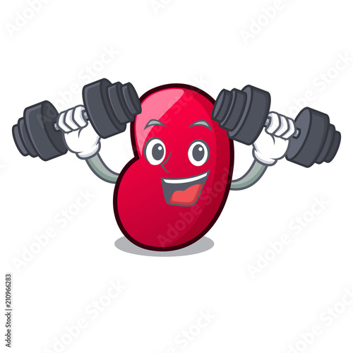 Fitness jelly bean character cartoon