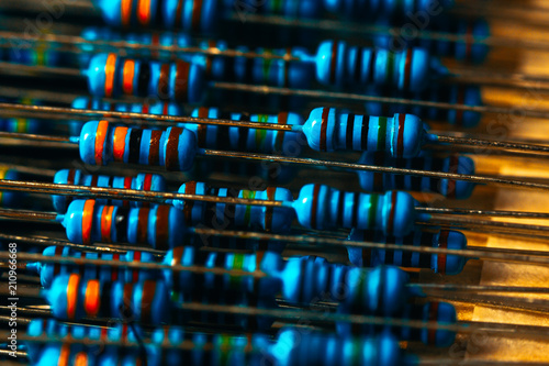 many new resistors stay together in close-ups