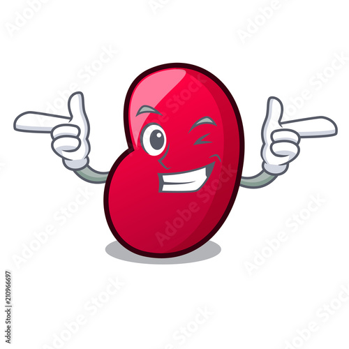 Wink jelly bean character cartoon