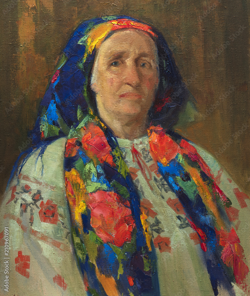 Naklejka premium oil painting, portrait, handmade