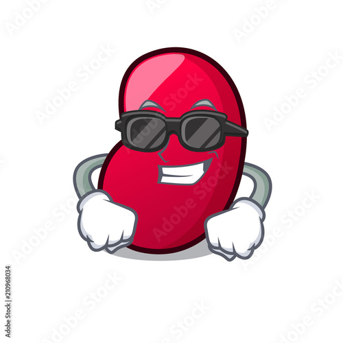 Super cool jelly bean character cartoon