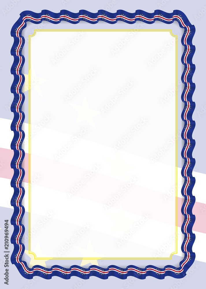 Frame and border of ribbon with Cape Verdeflag, template elements for your certificate and diploma. Vector Frame and border of ribbon with Cape Verdeflag, template elements for your certificate and diploma. Vector