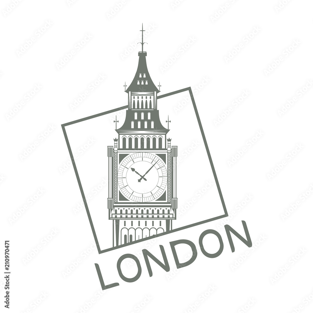 Set for design on London. Great Britain. Big Ben Tower. Vector graphics to design. Set for design on London. Great Britain. Big Ben Tower. Vector graphics to design.