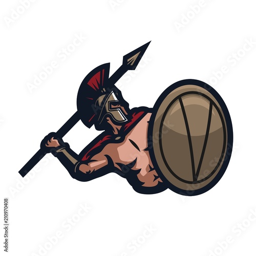 sparta/spartan/warrior/crusader/knight esport gaming mascot logo template © Oka
