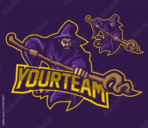 wizard/sorcerer esport gaming mascot logo template