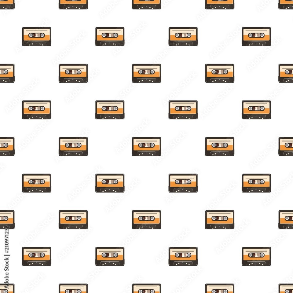 Cassette pattern seamless repeat in cartoon style vector illustration Cassette pattern seamless repeat in cartoon style vector illustration