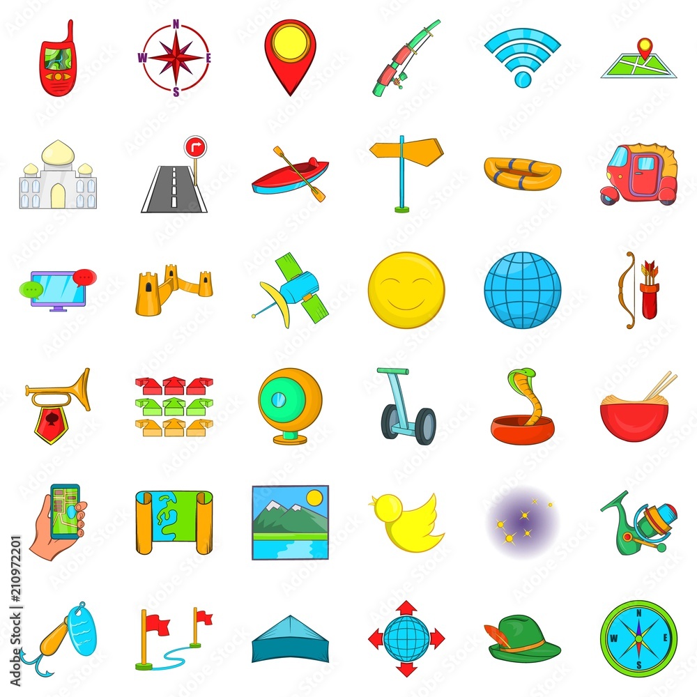 Summer sport icons set. Cartoon style of 36 summer sport vector icons for web isolated on white background Summer sport icons set. Cartoon style of 36 summer sport vector icons for web isolated on white background