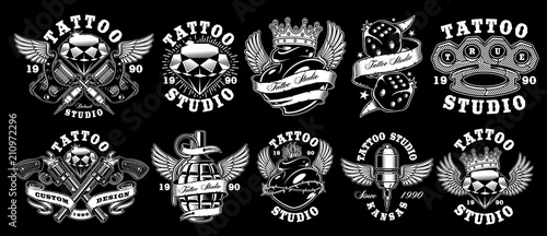 Set of custom tattoo designs.