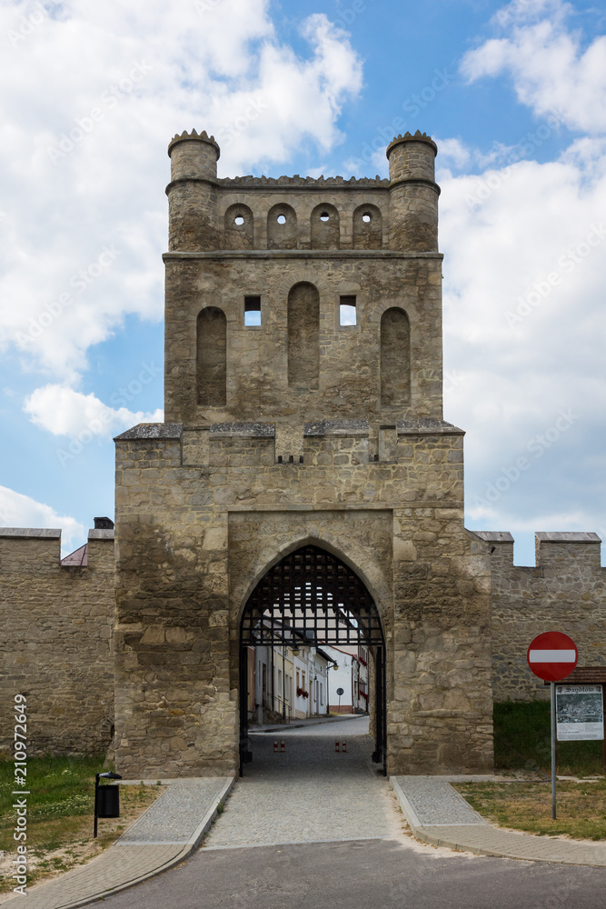 Krakowska gate in Szydlow, Swietokrzyskie, Poland