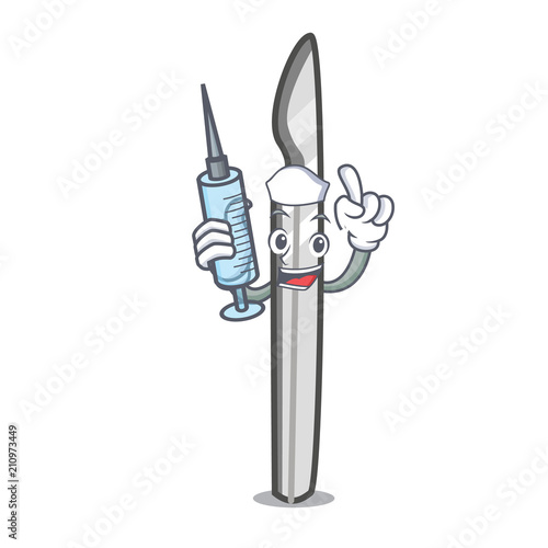 Nurse scalpel character cartoon style