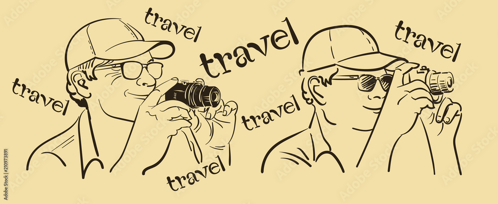 Obraz premium Hipster with camera