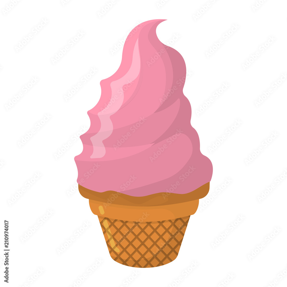 Ice Cream Cartoon Icon. Summer Sundae Logo and Label for Ice Cream Shop. Vector Illustration Ice Cream Cartoon Icon. Summer Sundae Logo and Label for Ice Cream Shop. Vector Illustration