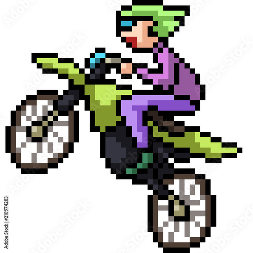vector pixel art motorcycle...