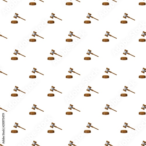 Gavel pattern seamless repeat in cartoon style vector illustration