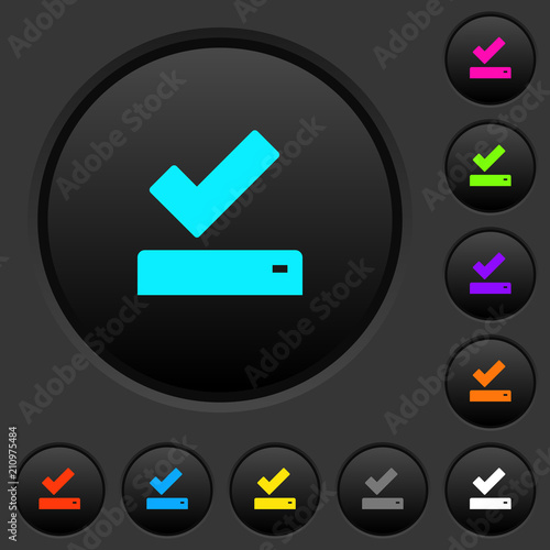 Successfully saved dark push buttons with color icons