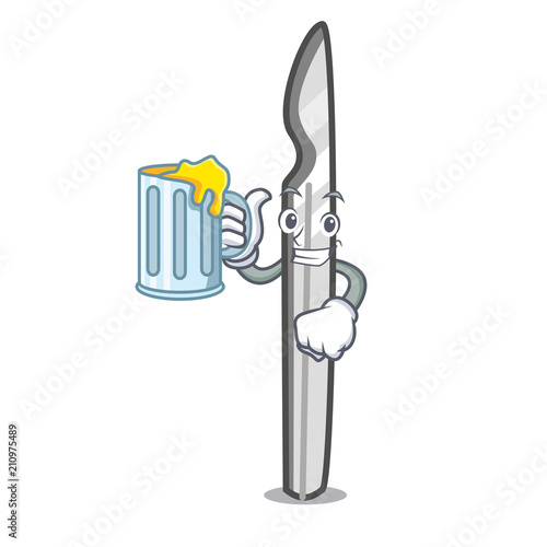 With juice scalpel mascot cartoon style
