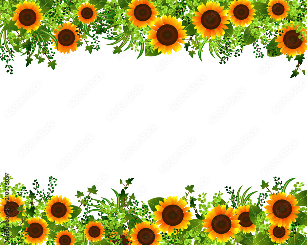 ひまわりフレーム 04 Stock Vector Adobe Stock