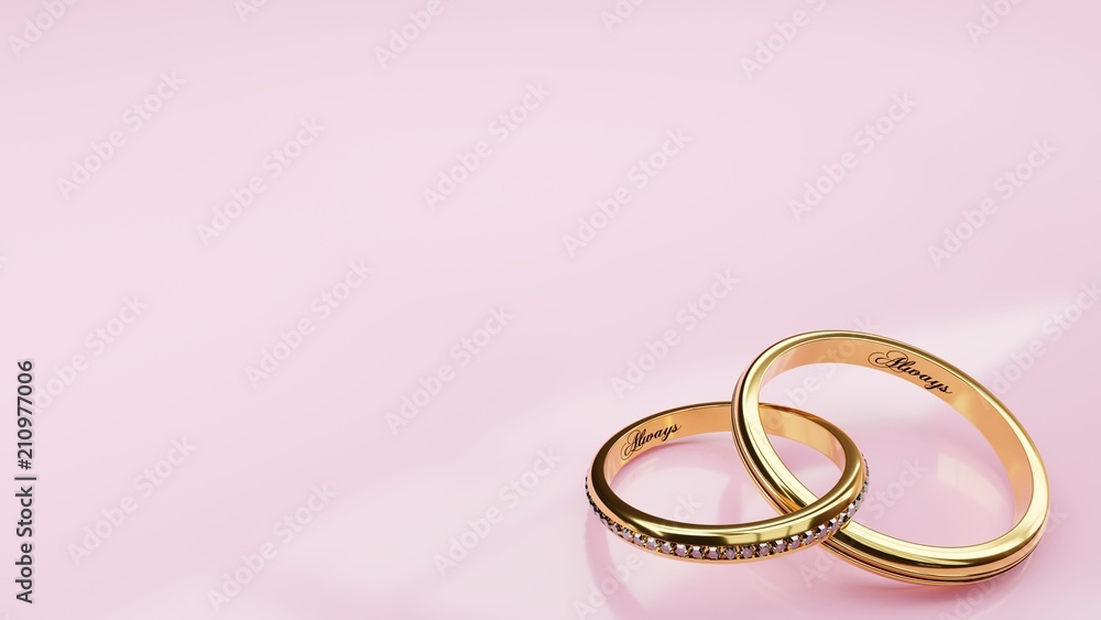 Two golden jewelry rings Two golden jewelry rings