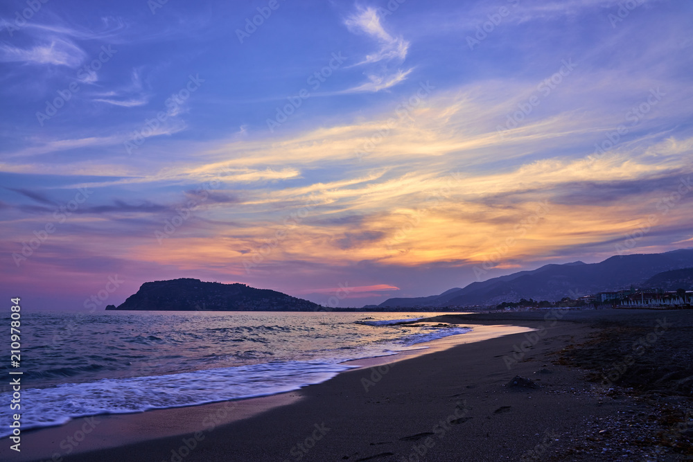 Sunset in Alanya, Turkey.