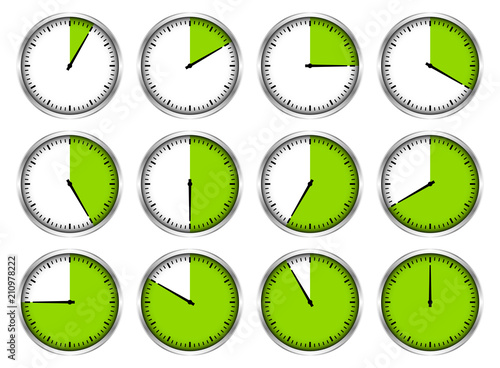 Stopwatches Hand Of A Clock Green Time