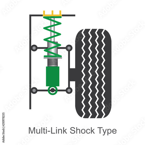 Car high performance suspensions system. Illustration. photo