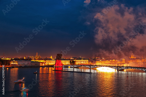 Festive fireworks in St. Petersburg.