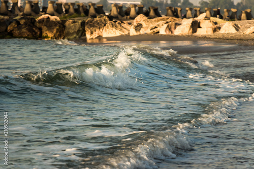 Sea waves at the shore photo