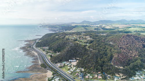 Obraz na płótnie Aerial View of Road Along Coast , Tasmania w salonie
