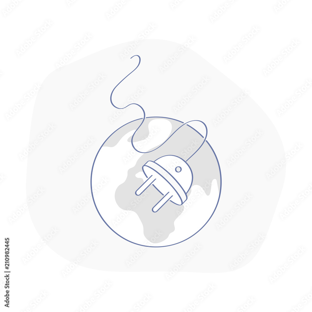 The planet is disconnected from the electrical outlet. Error page, 404  icon, offline, lack of electricity, internet problems, the connection is  broken or Earth Day vector de Stock | Adobe Stock