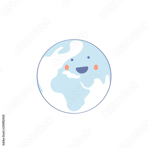 Planet Day, Happy Cartoon Earth Character