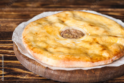 a beautiful Georgian dish of dough stuffed with minced meat and egg