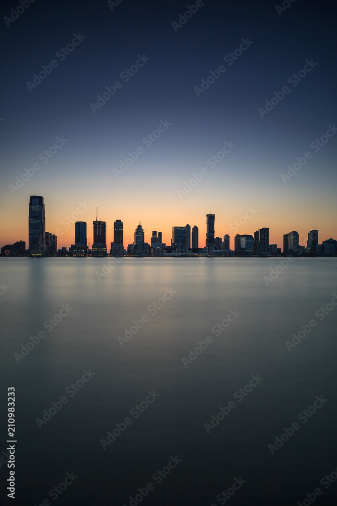 View on jersey city during sunset