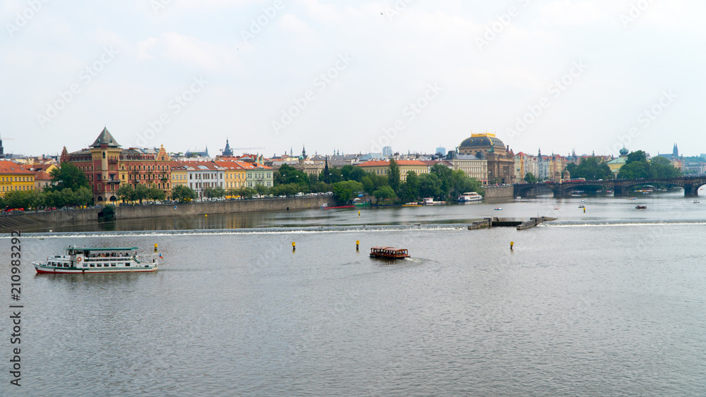 Prague Charles Bridge in summer.