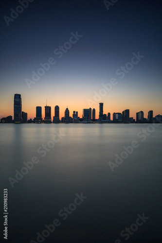 View on jersey city during sunset