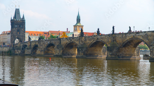 Prague Charles Bridge in summer.