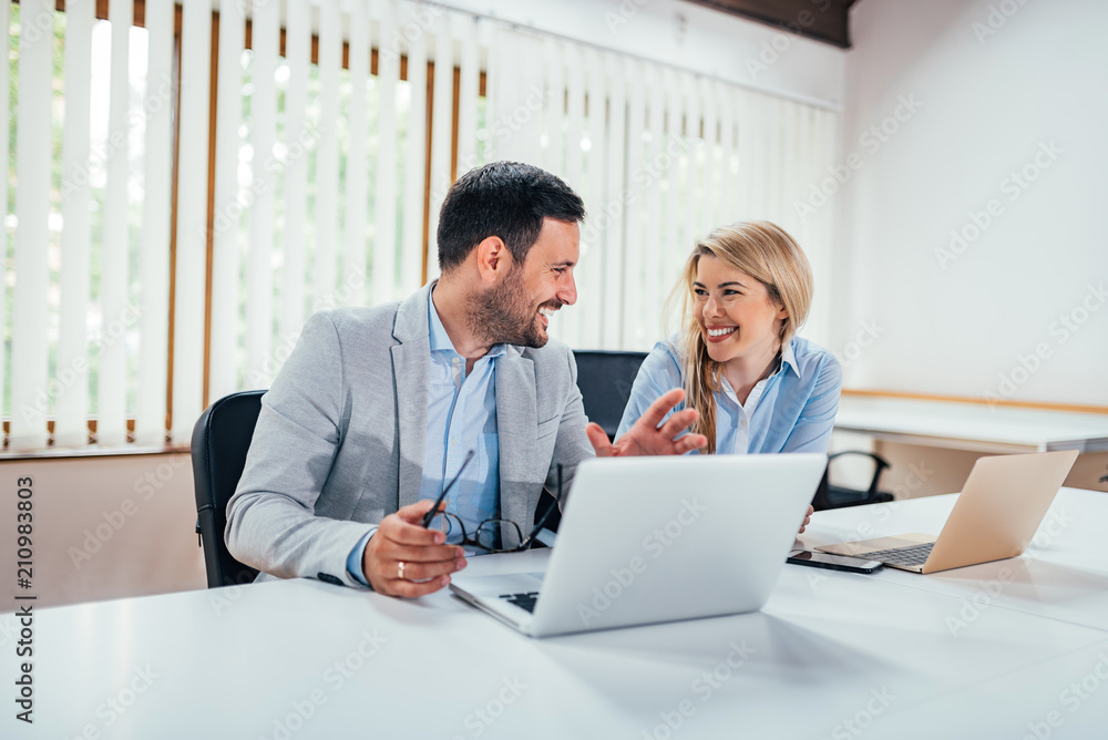 Business partners working. Business partners working.
