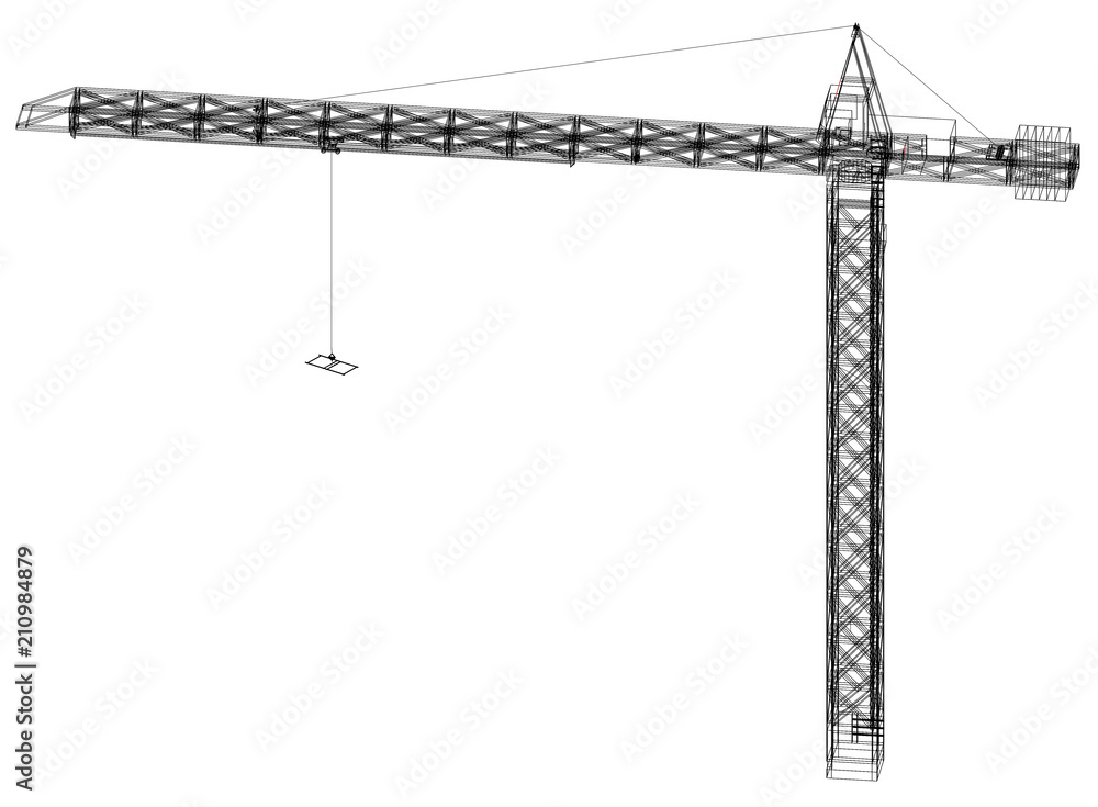 Crane Architect Blueprint - isolated Crane Architect Blueprint - isolated